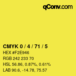 Color code: CMYK 0 / 4 / 71 / 5 | qconv.com