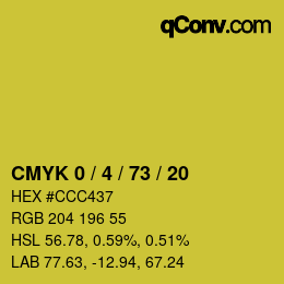 颜色代码: CMYK 0 / 4 / 73 / 20 | qconv.com