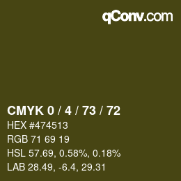 Color code: CMYK 0 / 4 / 73 / 72 | qconv.com