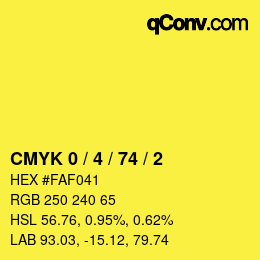 Color code: CMYK 0 / 4 / 74 / 2 | qconv.com