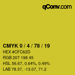 Color code: CMYK 0 / 4 / 78 / 19 | qconv.com