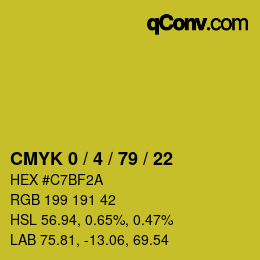 Color code: CMYK 0 / 4 / 79 / 22 | qconv.com