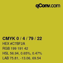 Color code: CMYK 0 / 4 / 79 / 22 | qconv.com