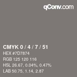 Color code: CMYK 0 / 4 / 7 / 51 | qconv.com