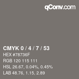 Color code: CMYK 0 / 4 / 7 / 53 | qconv.com