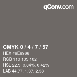 Color code: CMYK 0 / 4 / 7 / 57 | qconv.com