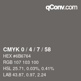 Color code: CMYK 0 / 4 / 7 / 58 | qconv.com