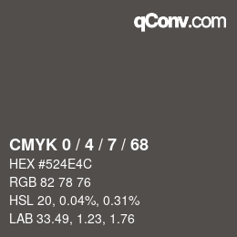 Color code: CMYK 0 / 4 / 7 / 68 | qconv.com