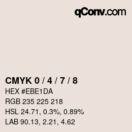 カラーコード: CMYK 0 / 4 / 7 / 8 | qconv.com