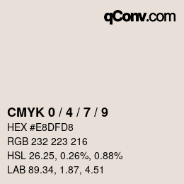 カラーコード: CMYK 0 / 4 / 7 / 9 | qconv.com