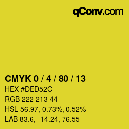 Código de color: CMYK 0 / 4 / 80 / 13 | qconv.com