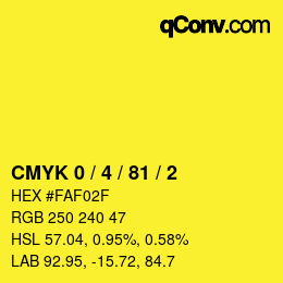 Color code: CMYK 0 / 4 / 81 / 2 | qconv.com
