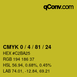 Color code: CMYK 0 / 4 / 81 / 24 | qconv.com