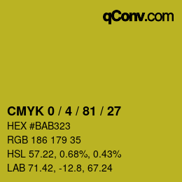颜色代码: CMYK 0 / 4 / 81 / 27 | qconv.com