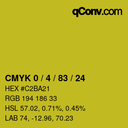 Color code: CMYK 0 / 4 / 83 / 24 | qconv.com