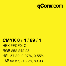 Color code: CMYK 0 / 4 / 89 / 1 | qconv.com