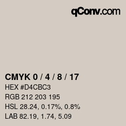 カラーコード: CMYK 0 / 4 / 8 / 17 | qconv.com