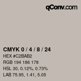 カラーコード: CMYK 0 / 4 / 8 / 24 | qconv.com
