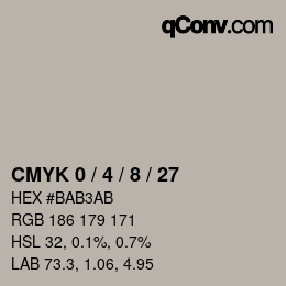 カラーコード: CMYK 0 / 4 / 8 / 27 | qconv.com