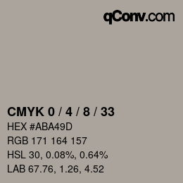 颜色代码: CMYK 0 / 4 / 8 / 33 | qconv.com