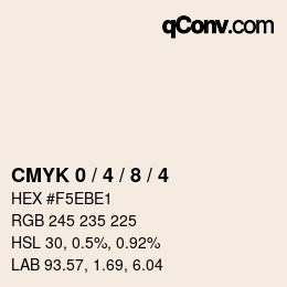 カラーコード: CMYK 0 / 4 / 8 / 4 | qconv.com