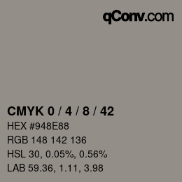 Color code: CMYK 0 / 4 / 8 / 42 | qconv.com