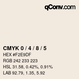 颜色代码: CMYK 0 / 4 / 8 / 5 | qconv.com