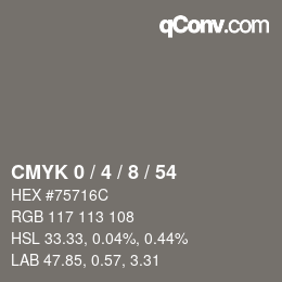 Color code: CMYK 0 / 4 / 8 / 54 | qconv.com