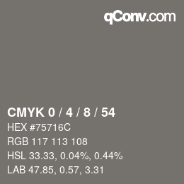 カラーコード: CMYK 0 / 4 / 8 / 54 | qconv.com