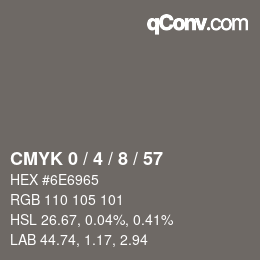 Color code: CMYK 0 / 4 / 8 / 57 | qconv.com