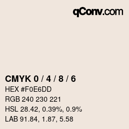 カラーコード: CMYK 0 / 4 / 8 / 6 | qconv.com