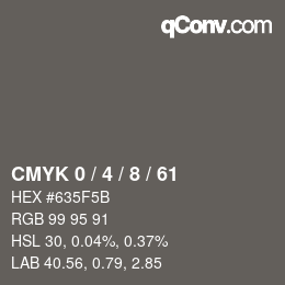 Color code: CMYK 0 / 4 / 8 / 61 | qconv.com