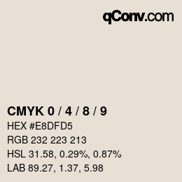 カラーコード: CMYK 0 / 4 / 8 / 9 | qconv.com