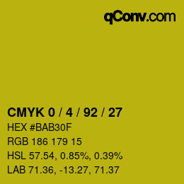 Color code: CMYK 0 / 4 / 92 / 27 | qconv.com