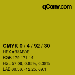 Color code: CMYK 0 / 4 / 92 / 30 | qconv.com