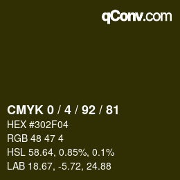カラーコード: CMYK 0 / 4 / 92 / 81 | qconv.com