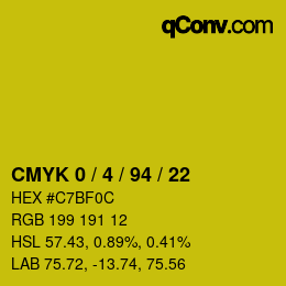 Color code: CMYK 0 / 4 / 94 / 22 | qconv.com