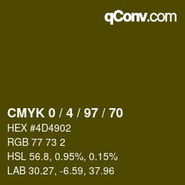 Color code: CMYK 0 / 4 / 97 / 70 | qconv.com