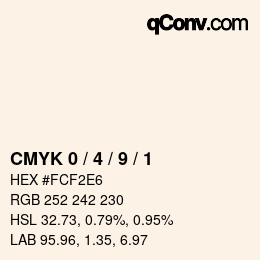 颜色代码: CMYK 0 / 4 / 9 / 1 | qconv.com