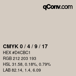 カラーコード: CMYK 0 / 4 / 9 / 17 | qconv.com