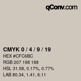 Farbcode: CMYK 0 / 4 / 9 / 19 | qconv.com
