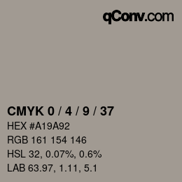颜色代码: CMYK 0 / 4 / 9 / 37 | qconv.com
