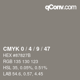 Color code: CMYK 0 / 4 / 9 / 47 | qconv.com