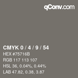 Color code: CMYK 0 / 4 / 9 / 54 | qconv.com