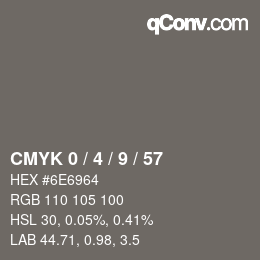 Color code: CMYK 0 / 4 / 9 / 57 | qconv.com
