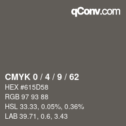 カラーコード: CMYK 0 / 4 / 9 / 62 | qconv.com