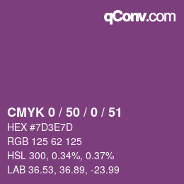 カラーコード: CMYK 0 / 50 / 0 / 51 | qconv.com