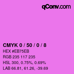 カラーコード: CMYK 0 / 50 / 0 / 8 | qconv.com