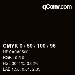 Color code: CMYK 0 / 50 / 100 / 96 | qconv.com