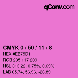 颜色代码: CMYK 0 / 50 / 11 / 8 | qconv.com
